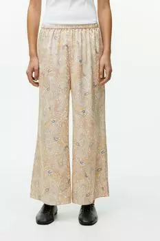 Шелковые пижамные штаны H&M, бежевый