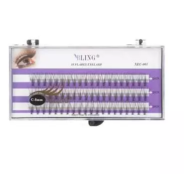 Шелковые пучки ресниц – С-завиток, 8мм Bling