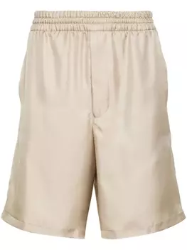 Шелковые шорты-бермуды Prada, бежевый