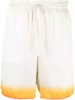 Шелковые шорты с графичным принтом CASABLANCA, нейтральный