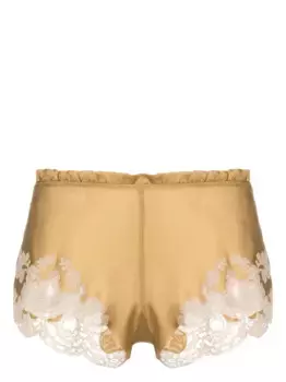 Шелковые шорты с кружевом Calais-Caudry Carine Gilson, нейтральный