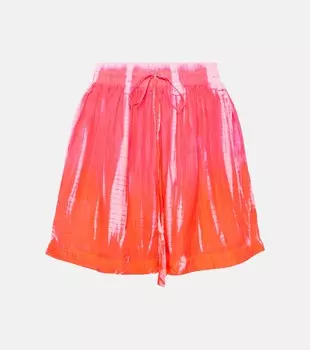 Шелковые шорты с принтом Anna Kosturova, мультиколор