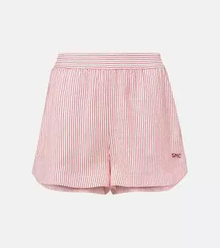 Шелковые шорты в полоску Stella McCartney, White/Red