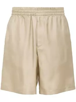 Шелковые спортивные шорты Prada, серый