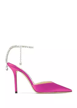 Шелковые туфли цвета фуксии Jimmy Choo