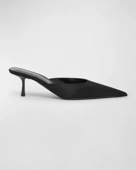 Шелковые туфли-мюли Barbara Saint Laurent, цвет Black