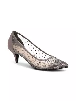 Шелковые туфли с украшением Lady Couture, цвет Pewter
