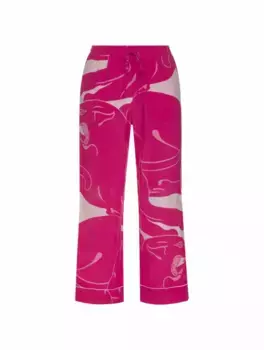 Шелковые укороченные брюки Valentino Garavani, мультиколор