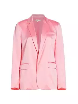 Шелковый блейзер Astara Charmeuse LoveShackFancy, розовый