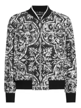 Шелковый бомбер DOLCE & GABBANA, белый