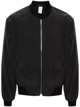 Шелковый бомбер Подсолнух, черный