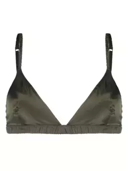 Шелковый бюстгальтер с треугольными чашками Maison Close, зеленый