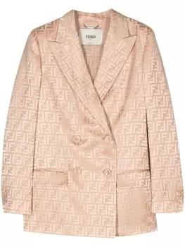 Шелковый двубортный пиджак FENDI, розовый