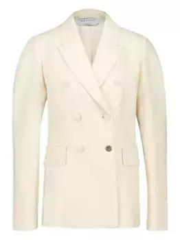 Шелковый двубортный пиджак Gabriela Hearst, белый