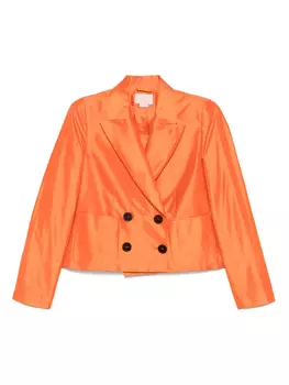 Шелковый двубортный пиджак LUISA SPAGNOLI, оранжевый