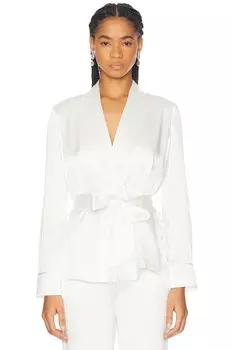 Шелковый дымчатый жакет с бахромой и бисером из коллекции X Galia Lahav fleur du mal, слоновая кость