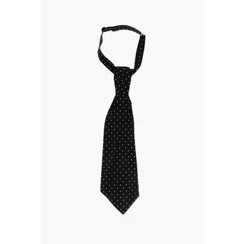 Шелковый галстук-аскот в горошек Corneliani, черный