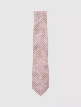 Шелковый галстук aurelio с булавками в горошек Reiss, цвет Soft Pink