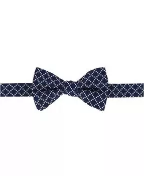 Шелковый галстук-бабочка с геометрическим узором рябины TRAFALGAR, синий