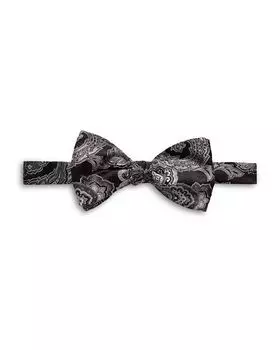 Шелковый галстук-бабочка с узором пейсли Eton, цвет Black