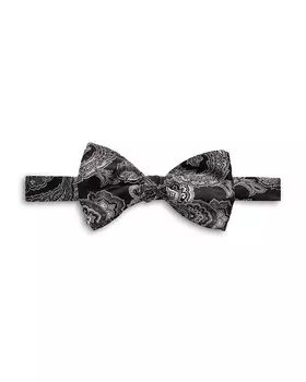 Шелковый галстук-бабочка с завязками Eton и пейсли, черный