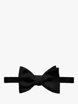 Шелковый галстук-бабочка в крупный рубчик Eton, черный