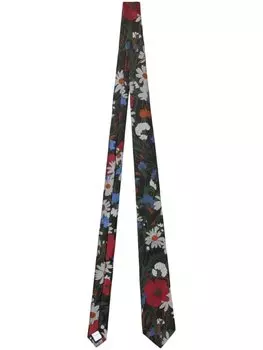 Шелковый галстук Daisy Garden Burberry, черный