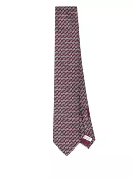 Шелковый галстук Ferragamo, красный