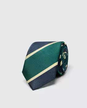 Шелковый галстук на заказ Selected, зеленый