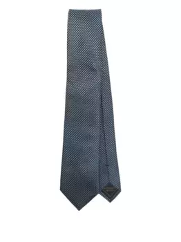 Шелковый галстук с геометрическим узором Brioni, синий