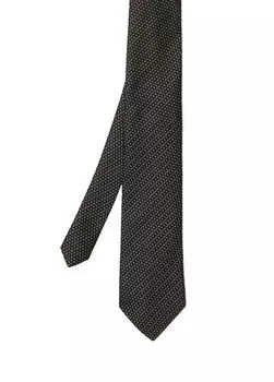 Шелковый галстук с контрастным микро-узором Beymen Club, черный