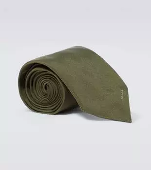 Шелковый галстук с логотипом Prada, Militare