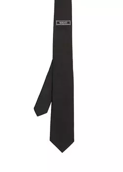 Шелковый галстук с логотипом Versace, белый