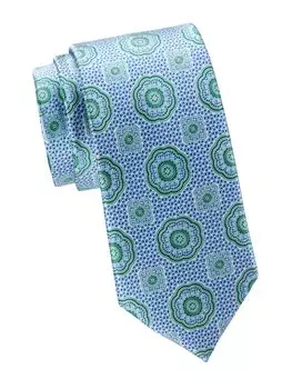 Шелковый галстук с медальоном Brioni, синий