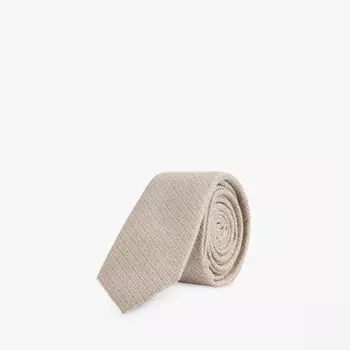 Шелковый галстук с монограммой Givenchy, бежевый