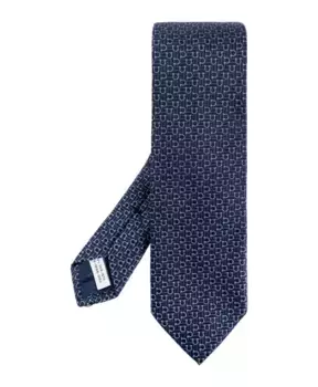 Шелковый галстук с монограммой Salvatore Ferragamo, синий