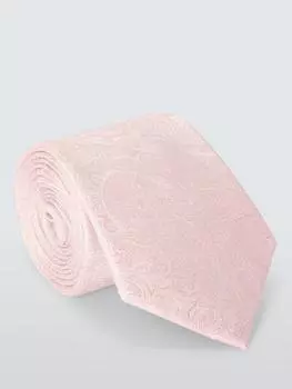 Шелковый галстук с пейсли John Lewis, розовый