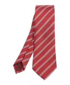Шелковый галстук с полосатым узором Salvatore Ferragamo, красный
