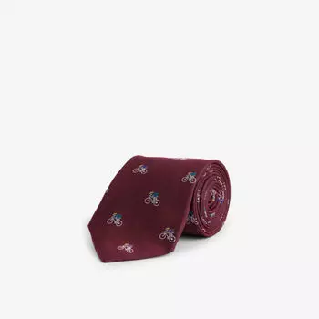 Шелковый галстук с принтом «Велосипедист» Paul Smith, бордовый