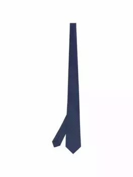 Шелковый галстук с узором Kiton, тёмно-синий