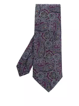 Шелковый галстук с узором пейсли ETRO, фиолетовый