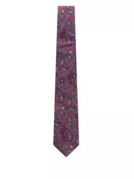 Шелковый галстук с узором пейсли ETRO, красный