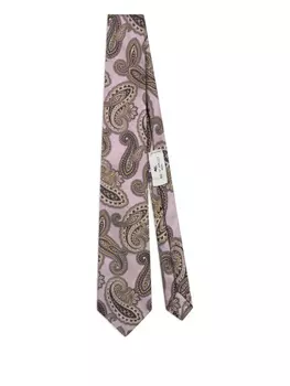 Шелковый галстук с узором пейсли ETRO, розовый