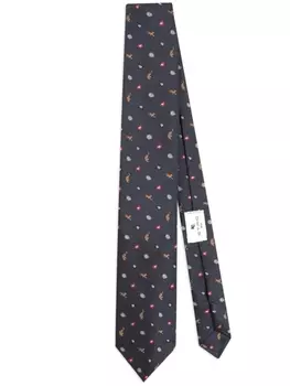 Шелковый галстук с узором пейсли ETRO, синий
