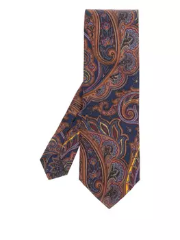 Шелковый галстук с узором пейсли ETRO, синий