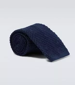 Шелковый галстук с вафельной вязкой Tom Ford, Navy Blazer