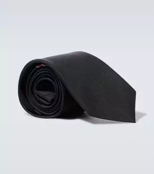Шелковый галстук с жаккардовым логотипом Gucci, Black/Red