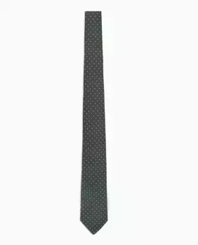 Шелковый галстук шириной 7,5 см Emporio Armani, светло-серый
