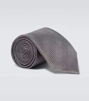 Шелковый галстук Tom Ford, серый