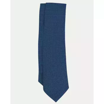 Шелковый галстук Victorio & Lucchino цвета индиго со структурированным принтом, синий индиго